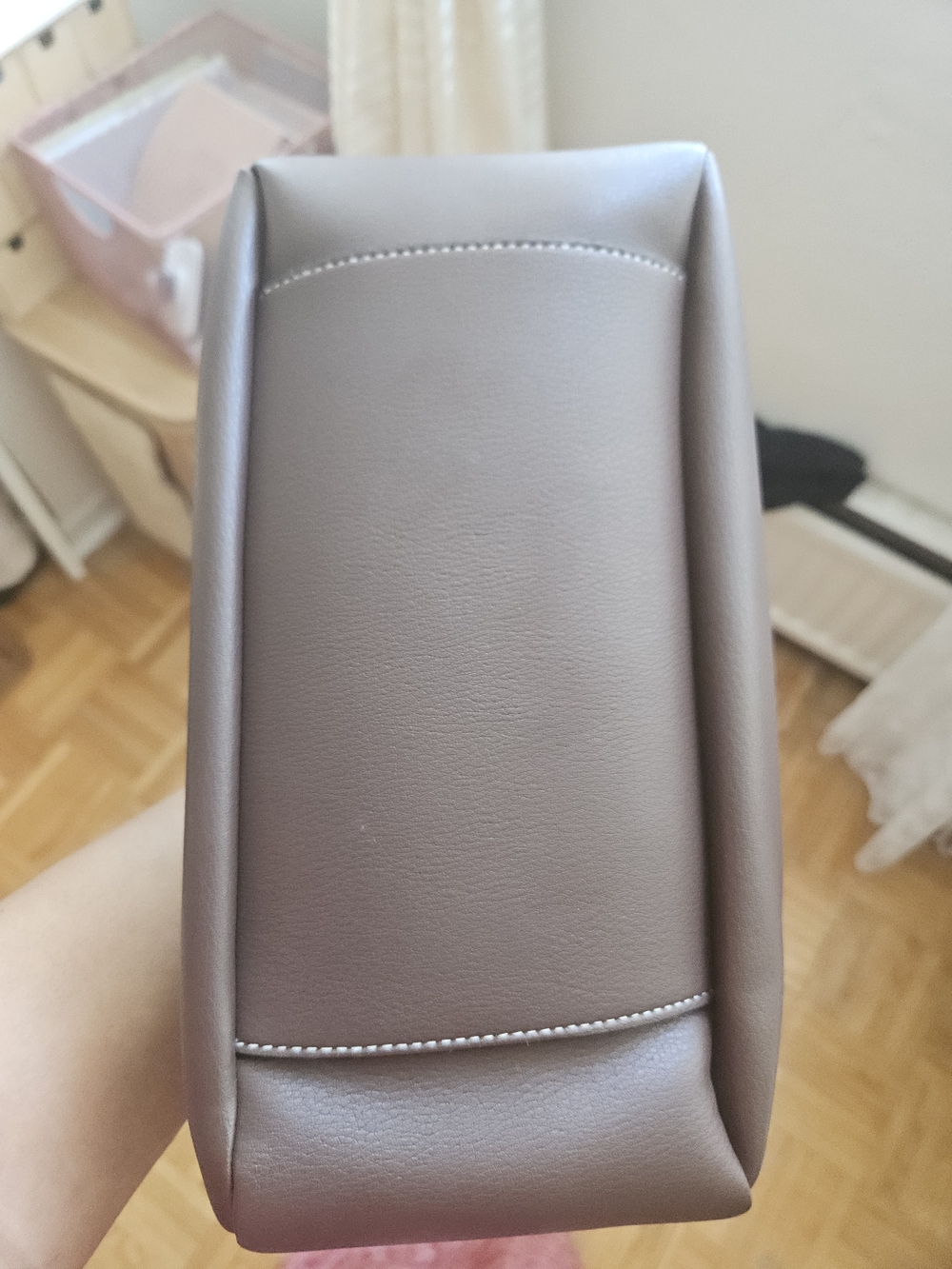 Brown Vegan Leather Shoulder Bag - Classic Women's Tote - Picture 2 of 6